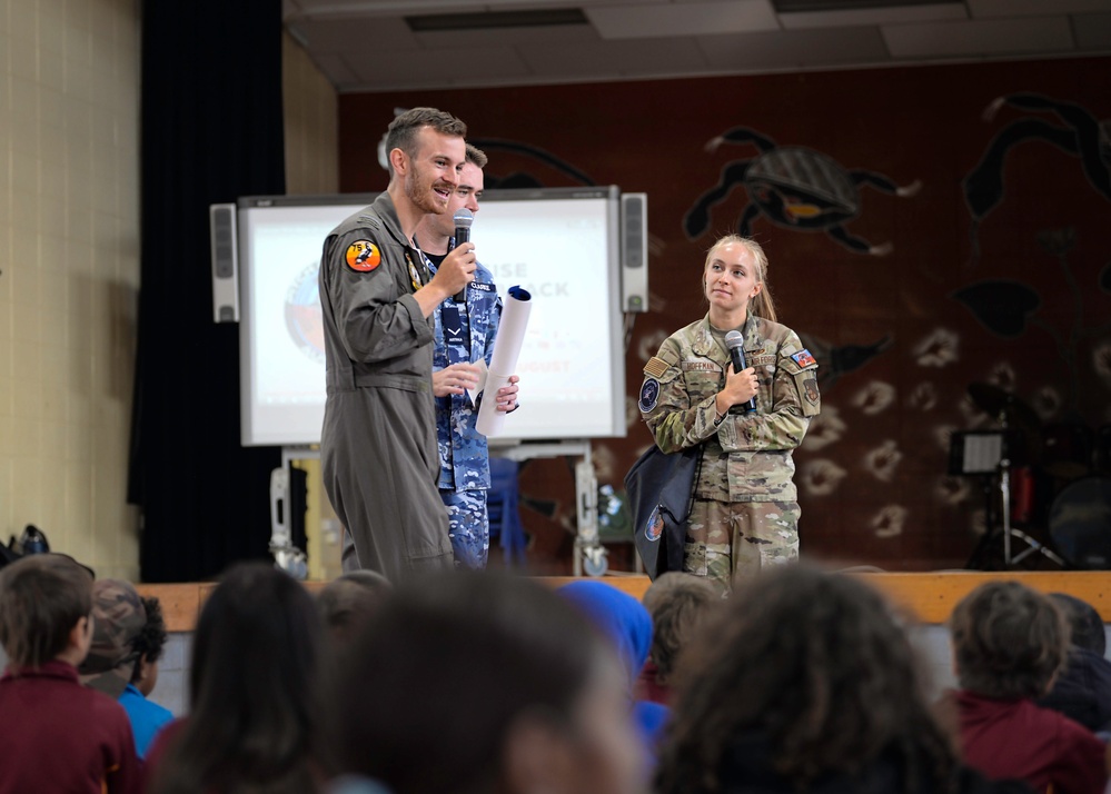 USAF and RAAF visit children, building relationships during Pitch Black 2024