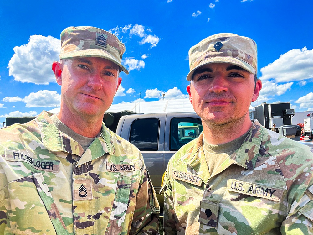 Father and son Florida Guard Soldiers train during XCTC in Camp Shelby