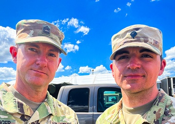 Father and son Florida Guard Soldiers train during XCTC in Camp Shelby