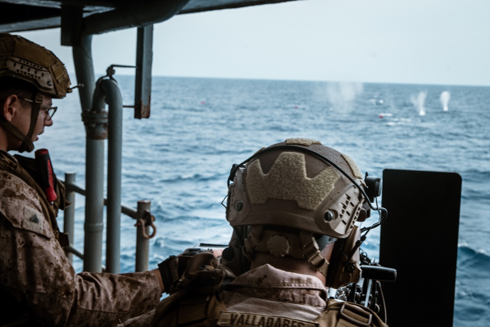 Marines Conduct Live-Fire Exercise Aboard USS Harpers Ferry