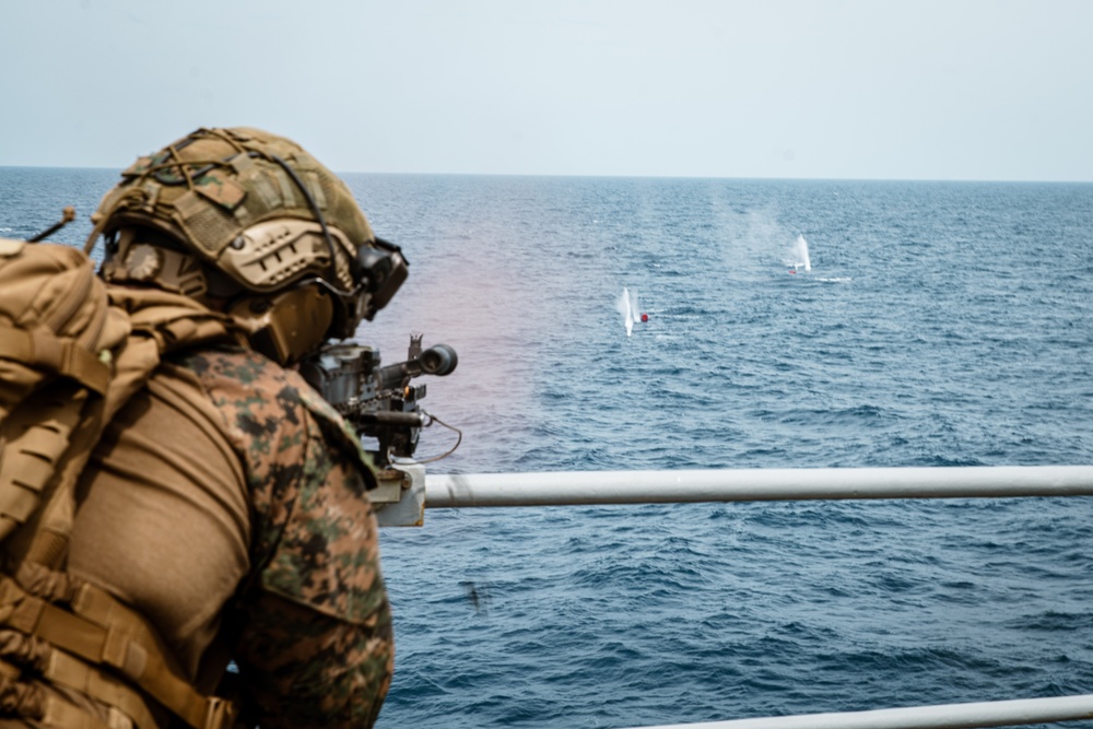 Marines Conduct Live-Fire Exercise Aboard USS Harpers Ferry