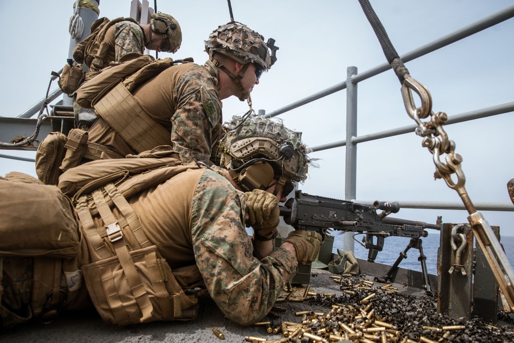 Marines Conduct Live-Fire Exercise Aboard USS Harpers Ferry