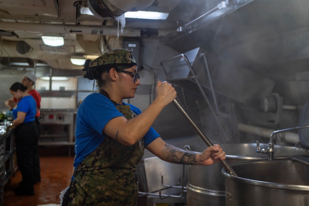 Culinary Specialists of USS Theodore Roosevelt Prepare Meals