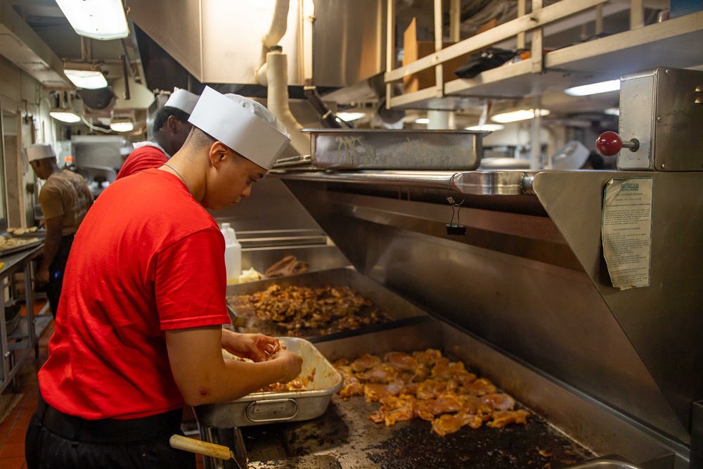 Culinary Specialists of USS Theodore Roosevelt Prepare Meals