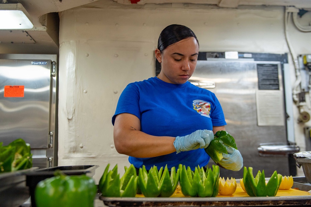 Culinary Specialists of USS Theodore Roosevelt Prepare Meals