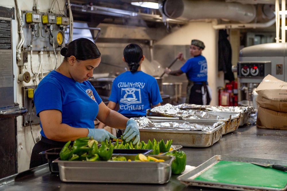 Culinary Specialists of USS Theodore Roosevelt Prepare Meals