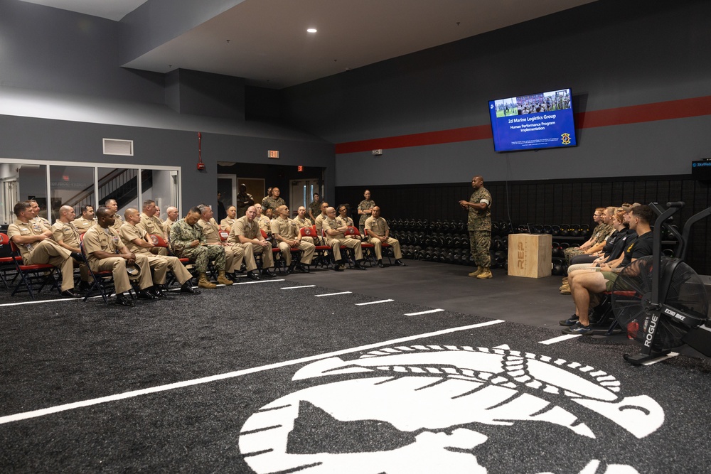 Fleet Master Chief Delbert Terrell Visits the 2nd Marine Logistics Group