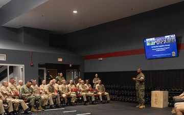 Fleet Master Chief Delbert Terrell Visits the 2nd Marine Logistics Group