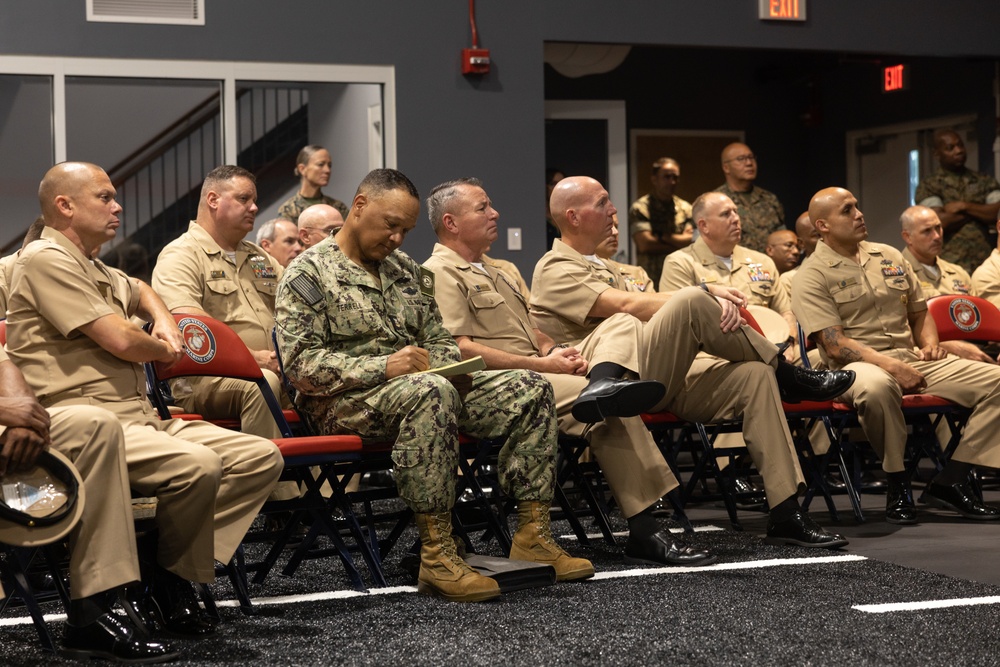 Fleet Master Chief Delbert Terrell Visits the 2nd Marine Logistics Group