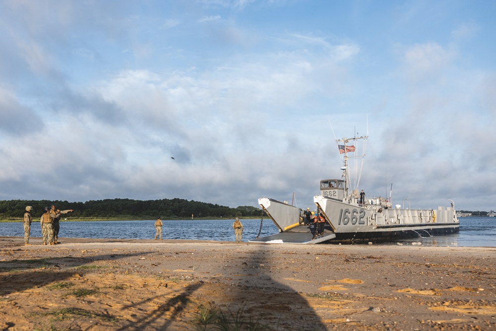 U.S. Marines Embark Tactical Vehicles Aboard Landing Craft Utilities