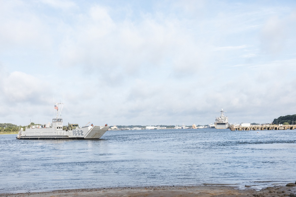 U.S. Marines Embark Tactical Vehicles Aboard Landing Craft Utilities