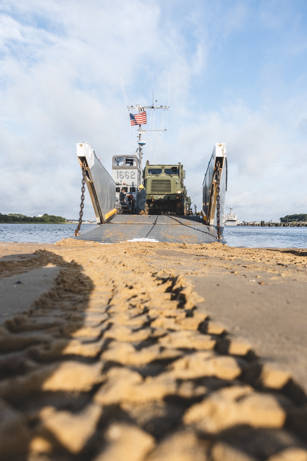 U.S. Marines Embark Tactical Vehicles Aboard Landing Craft Utilities