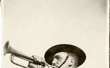 A U.S. Army bugler at the Presidio of Monterey, ca. 1936-1939