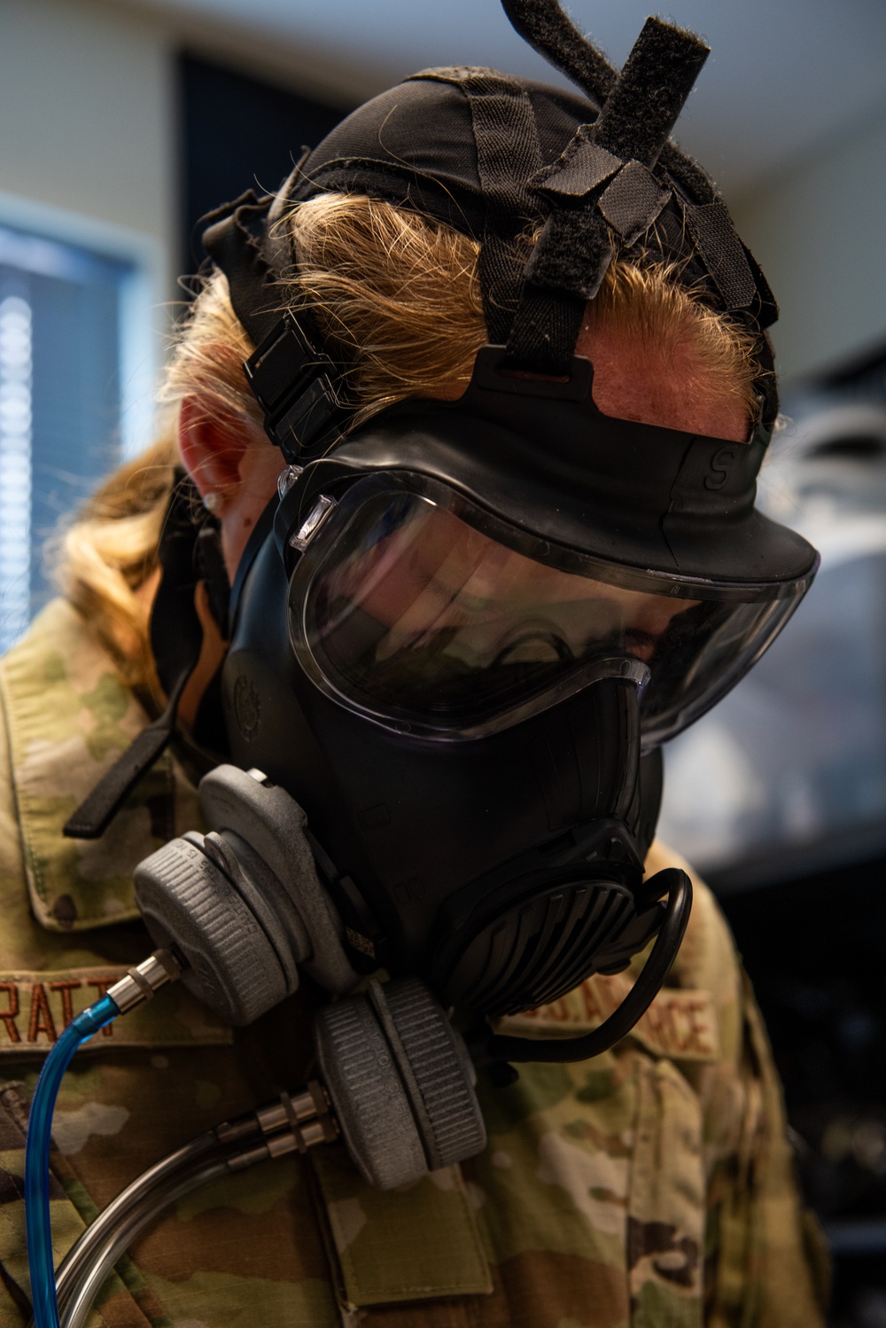 60th OMRS bioenvironmental engineering performs gas mask fit testing