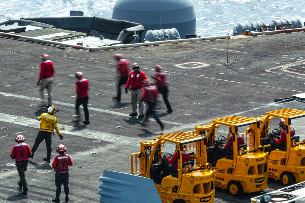 USS Theodore Roosevelt Conducts Replenishment-At-Sea with USNS Alan Shepard in the Arabian Gulf