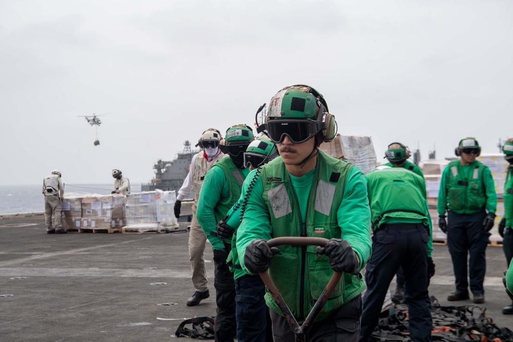 USS Theodore Roosevelt Conducts Replenishment-At-Sea with USNS Alan Shepard in the Arabian Gulf