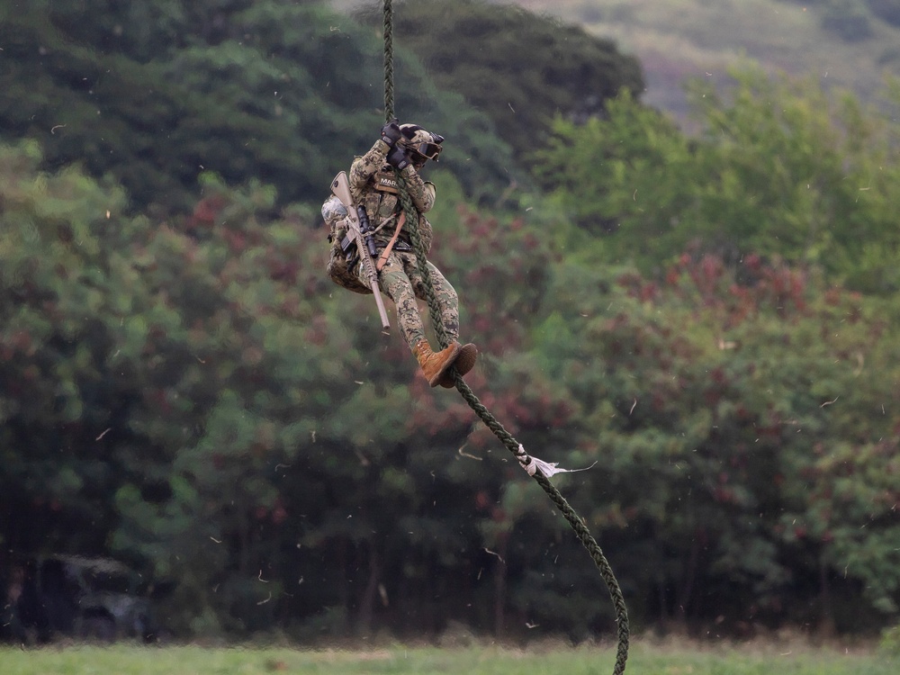 Fast-rope, air assault rehearsal during RIMPAC 2024