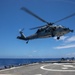 Helicopter lands on O’Kane’s flight deck