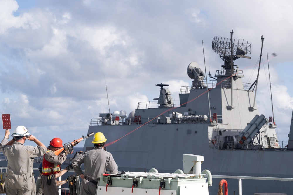 Replenishment at sea with Republic of Korea Ship (ROKS) Chungmugong Yi Sun-sin (DDH-975)