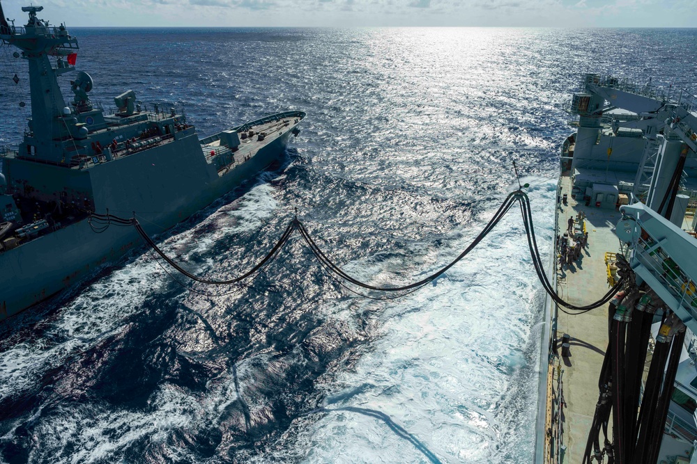 Replenishment at sea with Republic of Korea Ship (ROKS) Chungmagung Yi Sun-Sin (DDH-975)