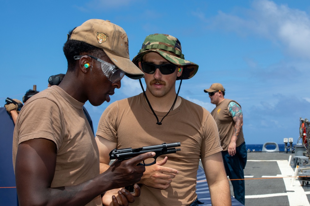 O’Kane Sailors conduct small arms training