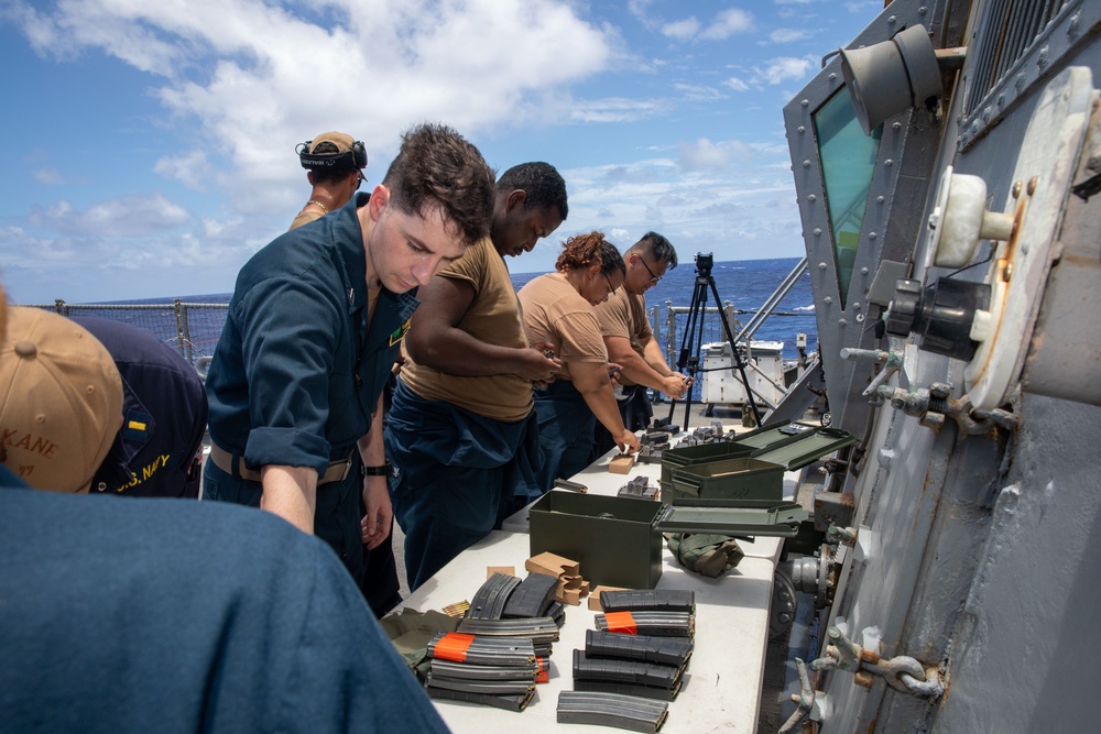 O’Kane Sailors prepare for small arms training