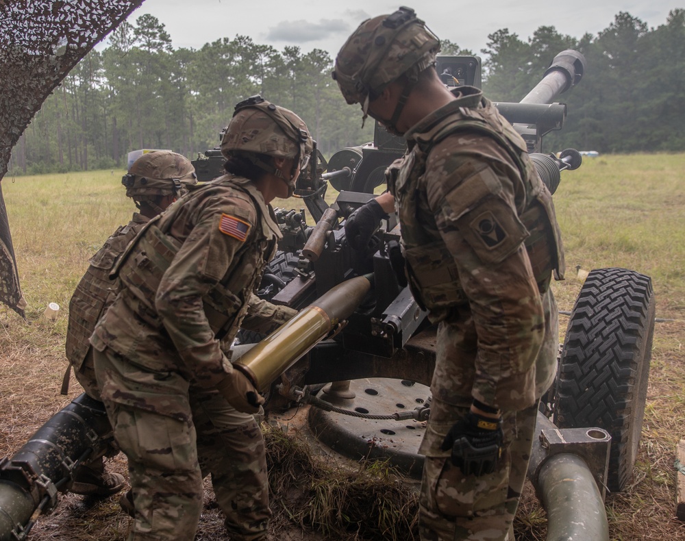 Field Artillery Load Howitzer for Live Fire Exercise at XCTC