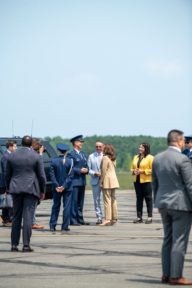 104th Fighter Wing welcomes Vice President Kamala Harris to Barnes Air National Guard Base