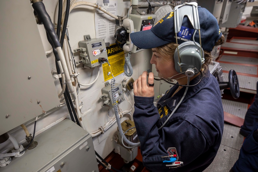 USS Spruance Sailor conducts damage control training exercise