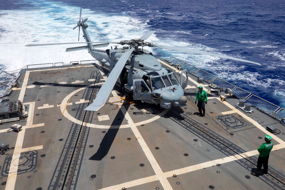 USS Spruance conducts flight operations