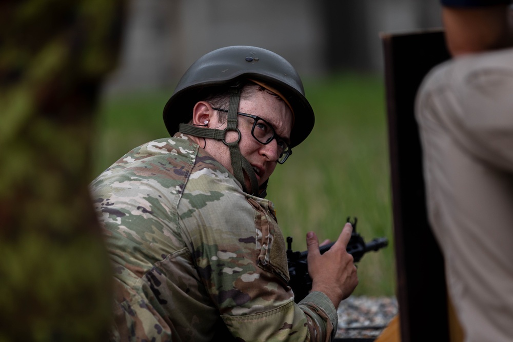 Staff Sgt. Zachary Mills talks about shooting target