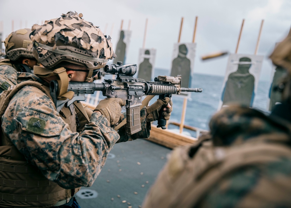 Charlie Battery Conducts Deck Shoot Aboard USS Boxer