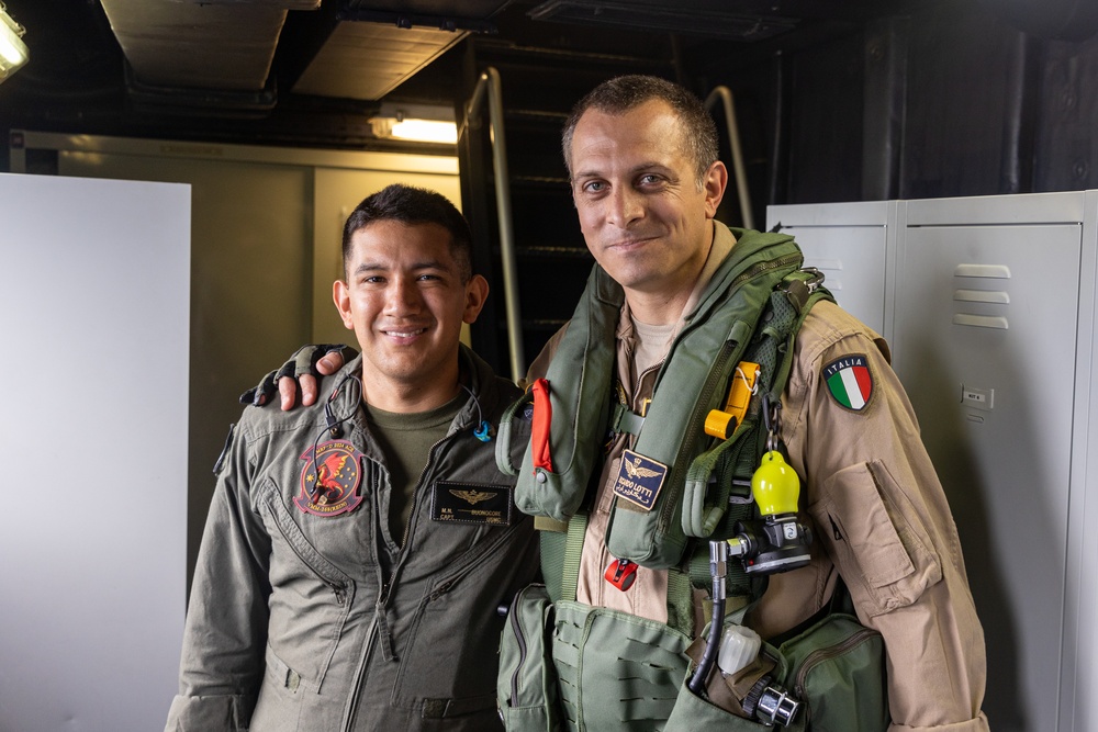 MRF-D 24.3: VMM-268 (Rein.) Marines conduct deck landing qualifications aboard Italian aircraft carrier ITS Cavour during Exercise Pitch Black 24