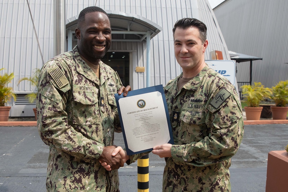 Destroyer Squadron 7 Conducts Reenlistment Ceremony