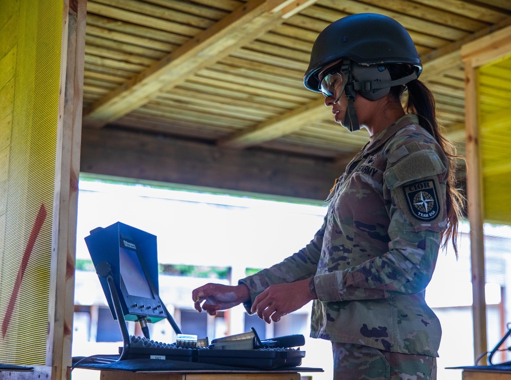 First Lieutenant Jessica M. Romero loads her magazine