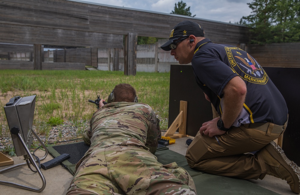 Staff Sergeant Trevor J. Treml monitors bullet groupings
