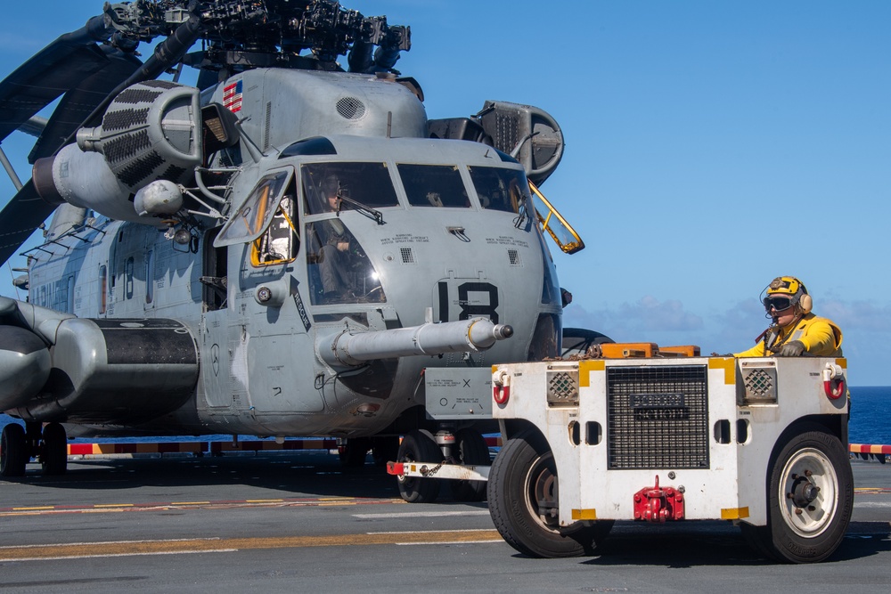 CH-53E Super Stallion helicopter on the USS America.