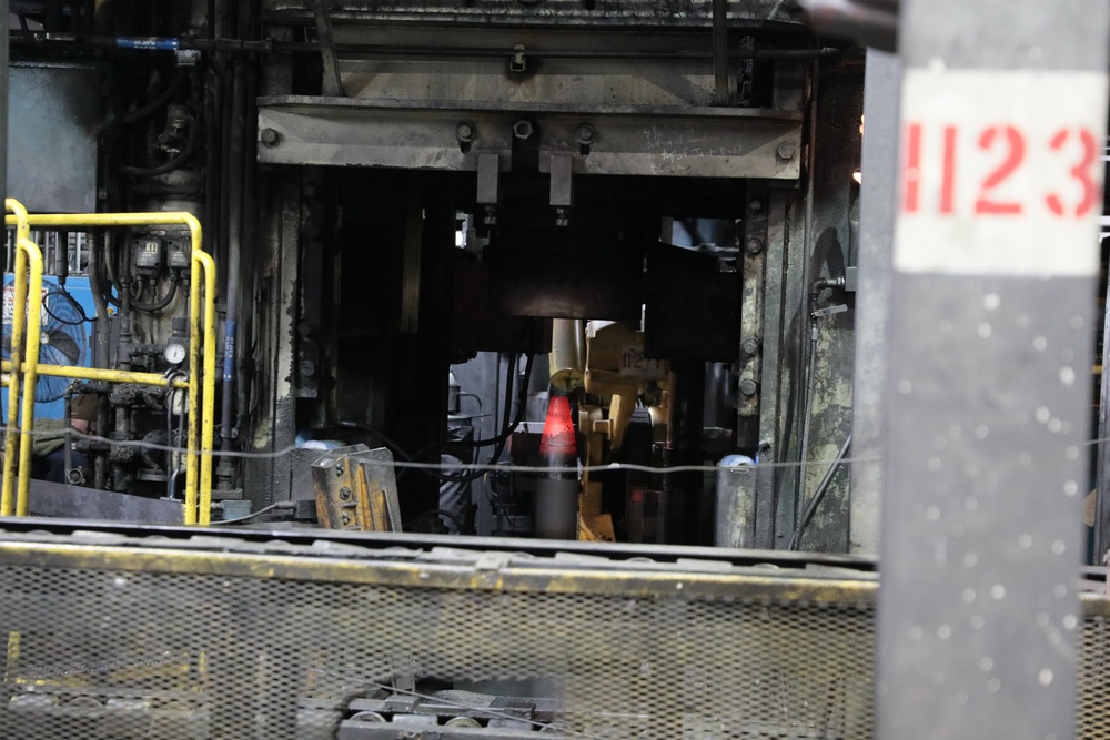 Wide Angle Shot of Nosing Process at Scranton Army Ammunition Plant