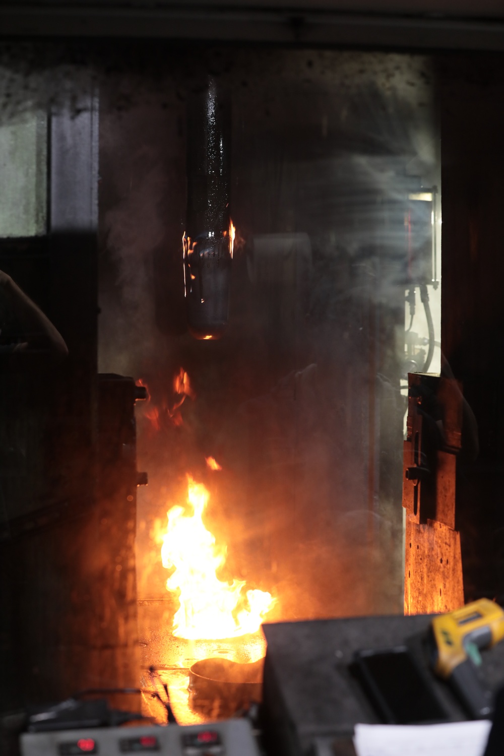 Fire Extruding Through Billet During the Press Process at Scranton Army Ammunition Plant