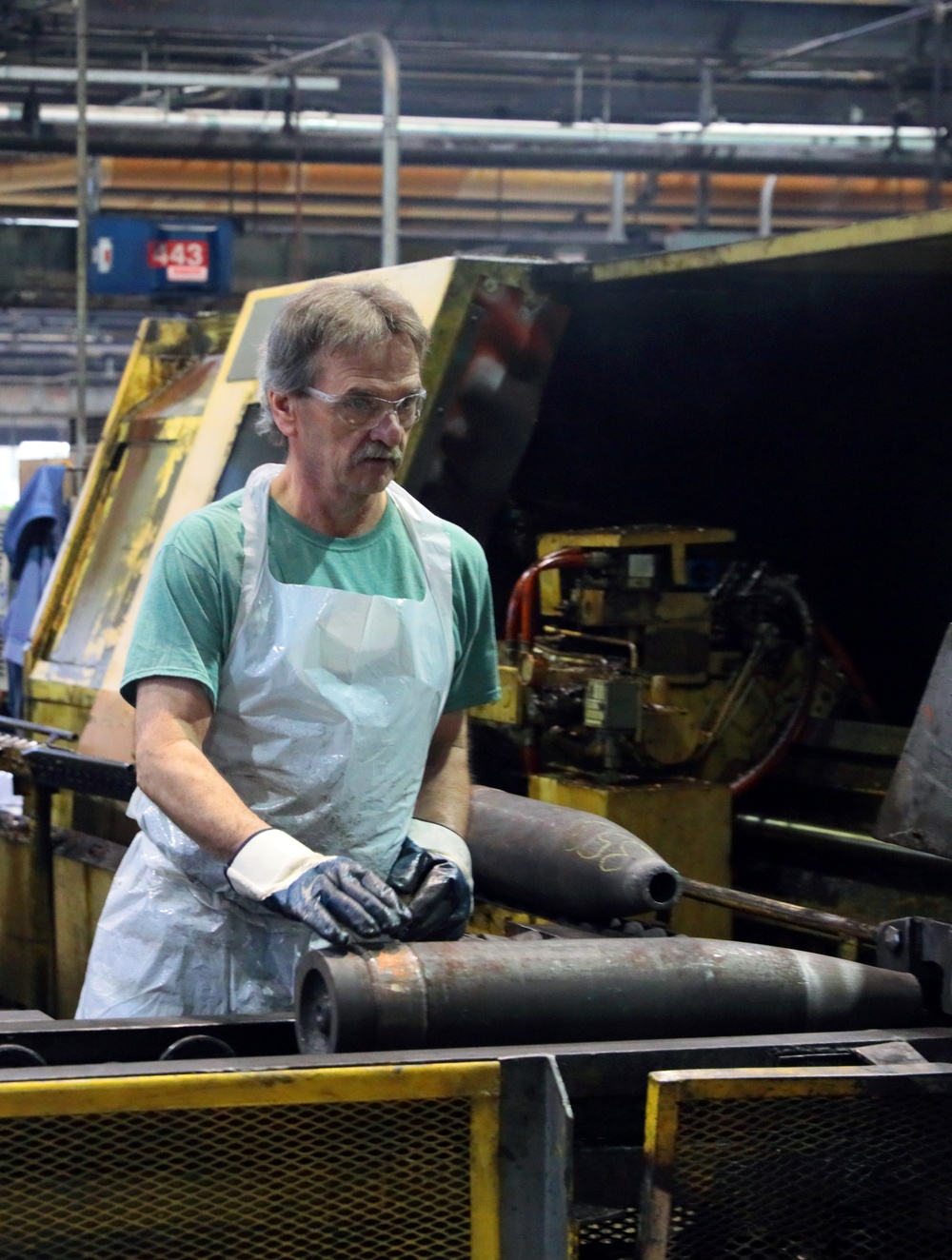 Scranton Army Ammunition Plant Employee Uses CNC Technology as a Part of the Projectile Case Production Process