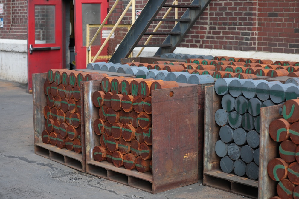 Cut Billets are Stored While Awaiting the Heating Process  Scranton Army Ammunition Plant