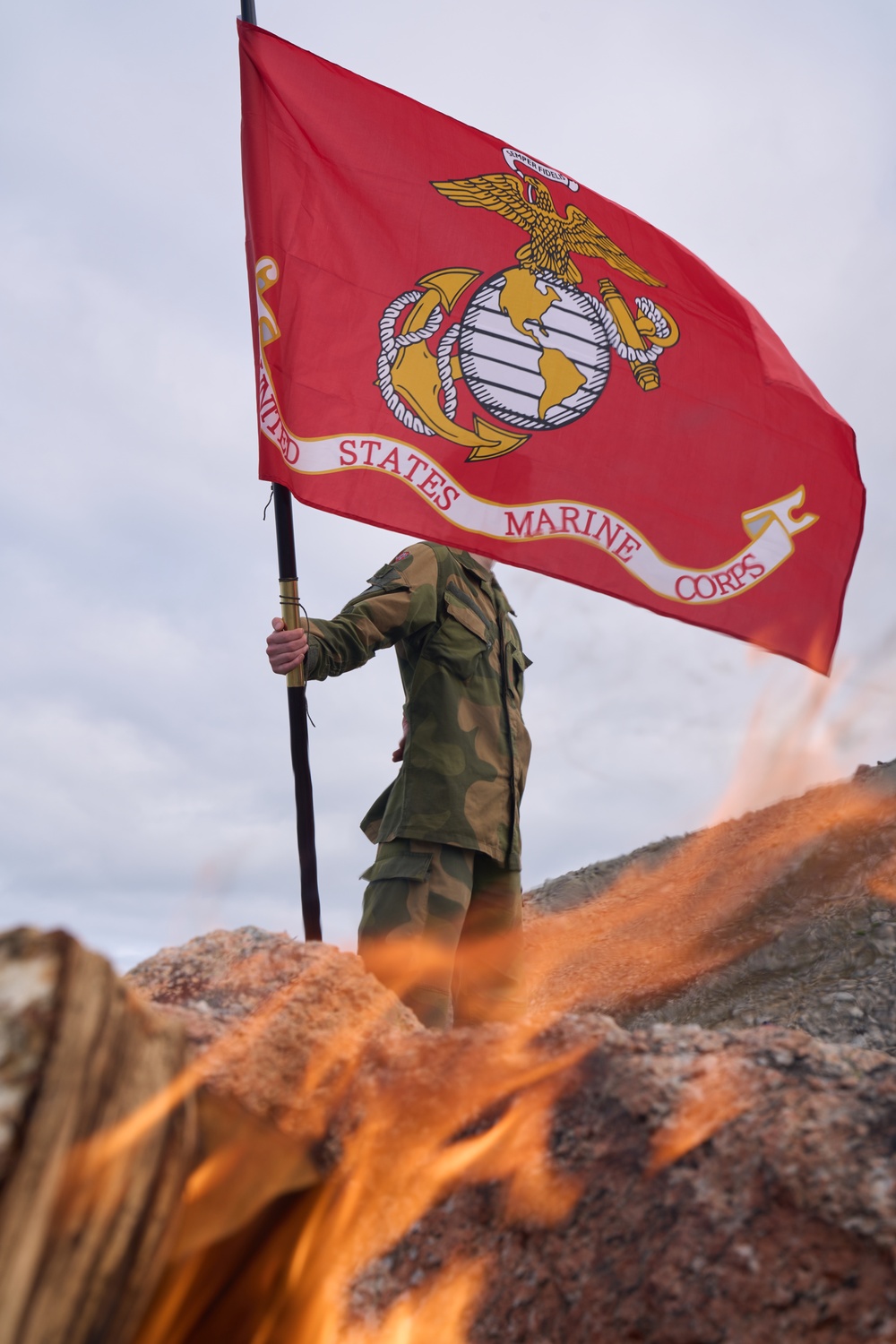 U.S. Marines and Norwegian service members conduct commemorative hike on Grytoya Island
