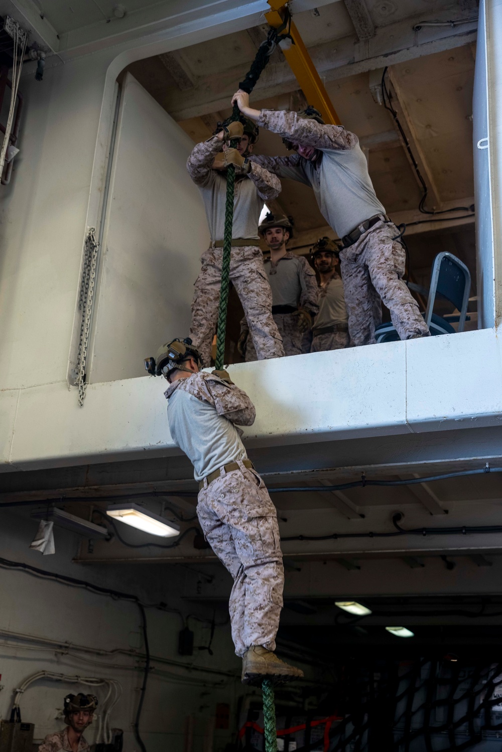 24th MEU (SOC) Fast Rope Training Aboard USS Wasp (LHD 1)