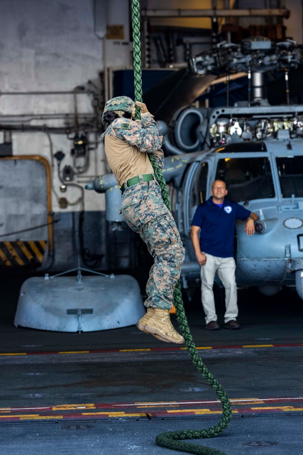 24th MEU (SOC) Fast Rope Training Aboard USS Wasp (LHD 1)