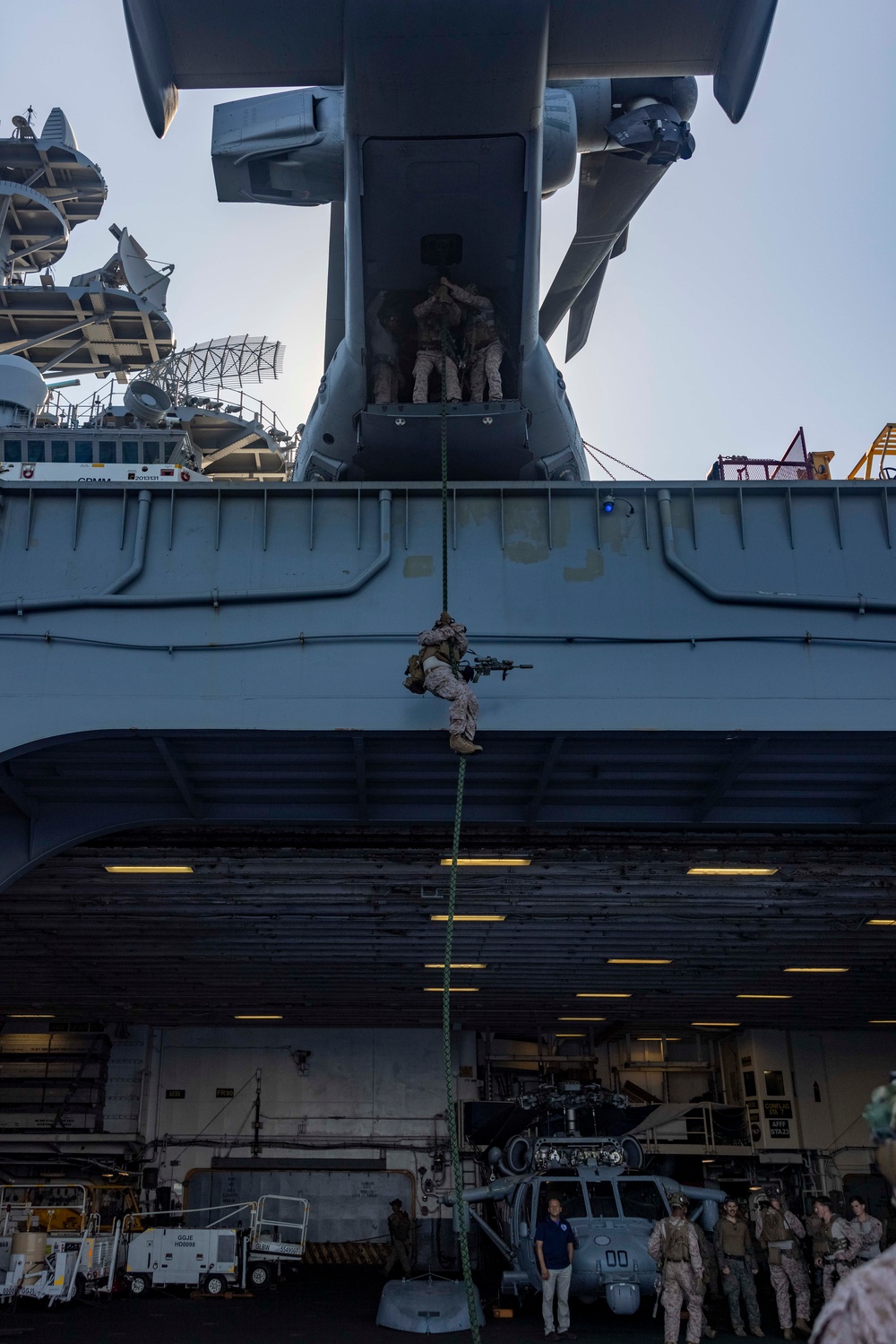 24th MEU (SOC) Fast Rope Training Aboard USS Wasp (LHD 1)