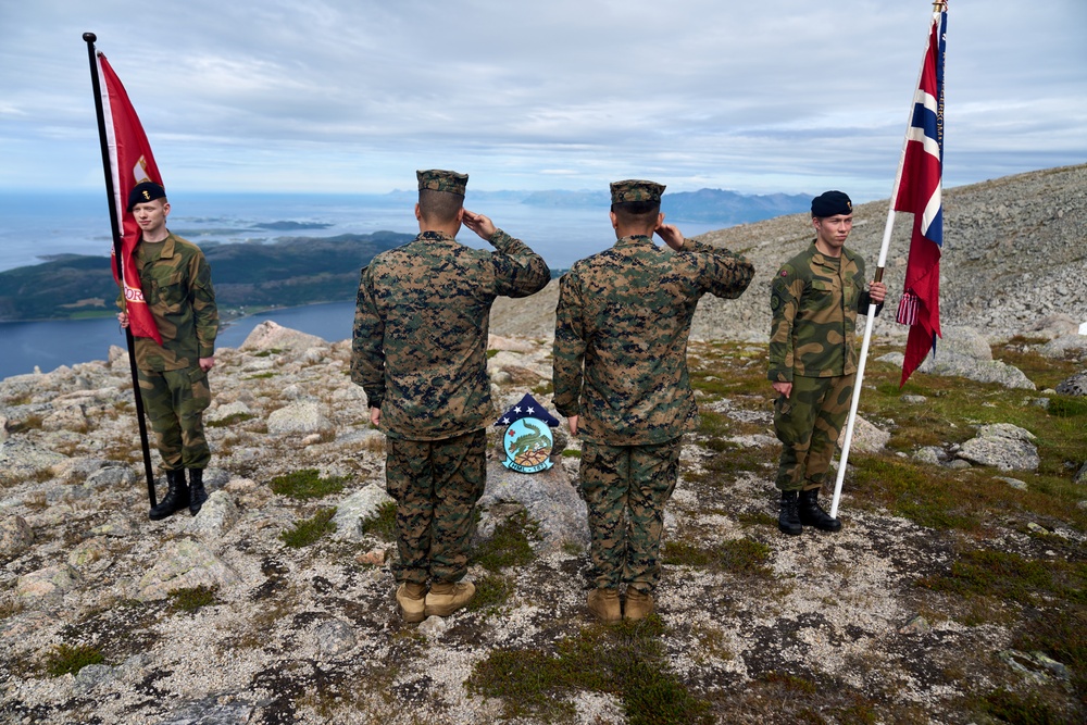 U.S. Marines and Norwegian service members conduct commemorative hike on Grytoya Island