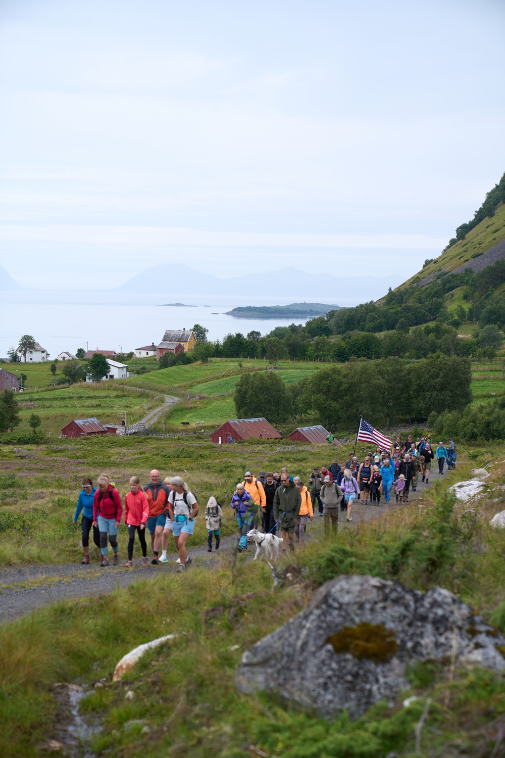 U.S. Marines and Norwegian service members conduct commemorative hike on Grytoya Island