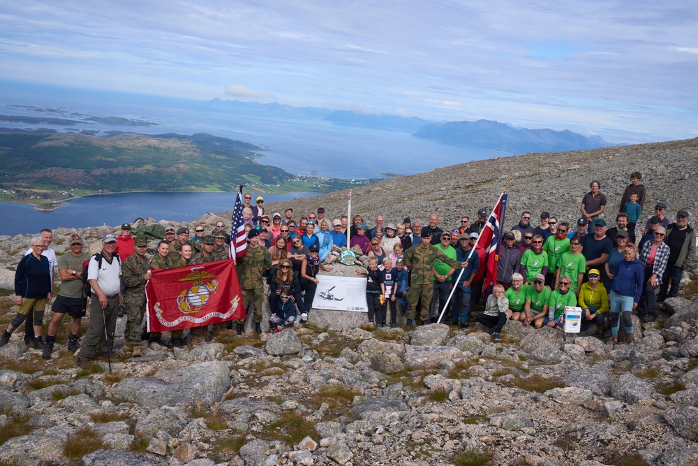 U.S. Marines and Norwegian service members conduct commemorative hike on Grytoya Island