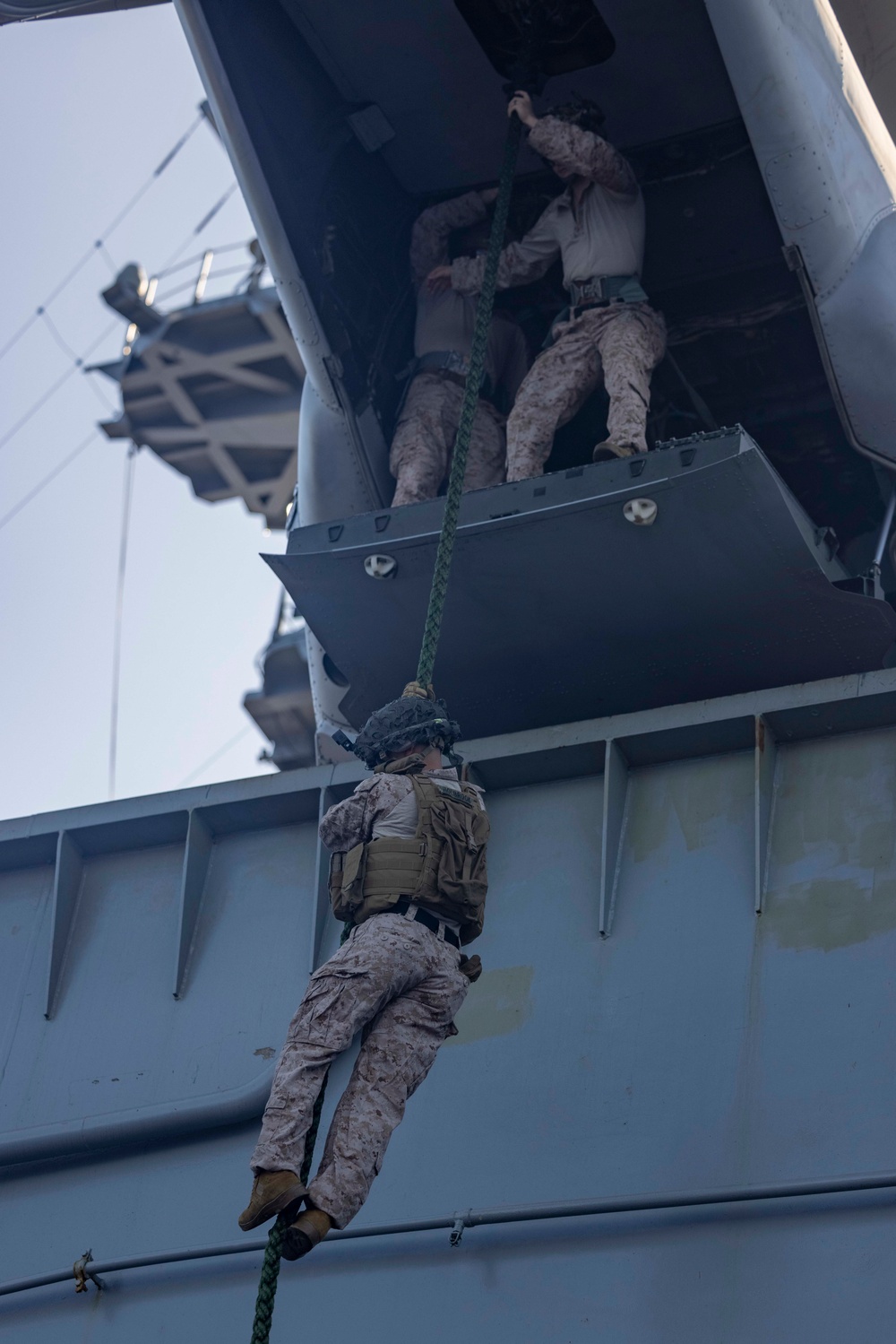 24th MEU (SOC) Fast Rope Training Aboard USS Wasp (LHD 1)