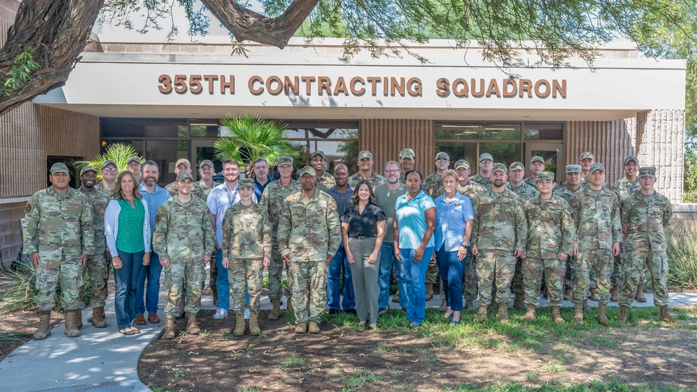 Maj. Gen. Alice Treviño visits 355th Contracting Squadron